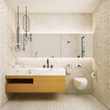 Spacious Bathroom With Terrazzo Effect Walls