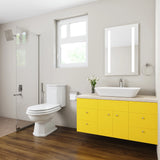 Simple Spacious Bathroom With Yellow Vanity