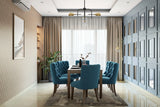 Contemporary 6-Seater Dining Room Design With Mirrored Wall