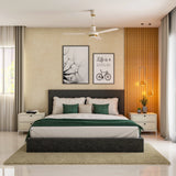 Contemporary Guest Bedroom With Orange Tones