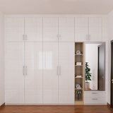 White Wardrobe Design with Dresser