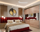 Master Bedroom Contemporary Red Design For Compact Spaces