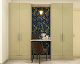 Contemporary Wardrobe with Bright Wallpaper