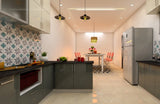 Dual-Toned L-Shaped Kitchen