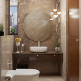 Modern Marbled Styled Compact Bathroom Design