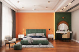 Modern Master Bedroom Design In Orange And Green