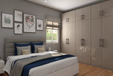 Compact Master Bedroom Design With Photo Frames