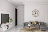Modern Living Room Design With Grey L-Shaped Seater