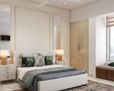 Modern White Master Bedroom Design Idea With Classic Trims