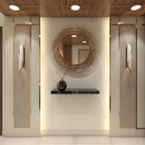Modern Foyer Design With Mirror And Shelf