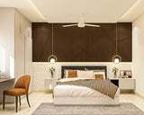 Modern Master Bedroom Design With Pendant Lights