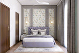 Modern Master Bedroom Design With Lilac Bed