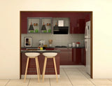 Cherry Modern L-Shaped Kitchen