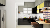Sleek L-Shaped Modular Kitchen
