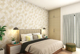 Modern Compact Master Bedroom Design with Floral Pattern