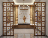 Spacious Pooja Room with Multiple Golden Bells