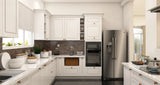 L-Shaped White Kitchen