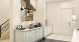 L-Shaped White Kitchen