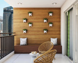 Modern Balcony Design With Horizontal Wooden Panels