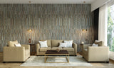 Luxury Vintage Living Room With Stone Textured Wall