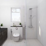 Spacious Minimalistic Bathroom With Ample Storage