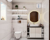 Creamy White Themed Contemporary Bathroom Design