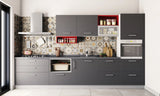 Sleek Ash Grey Modular Kitchen